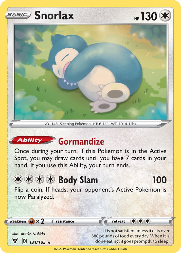 Snorlax 131/185 — Vivid Voltage (English Pokémon TCG card)