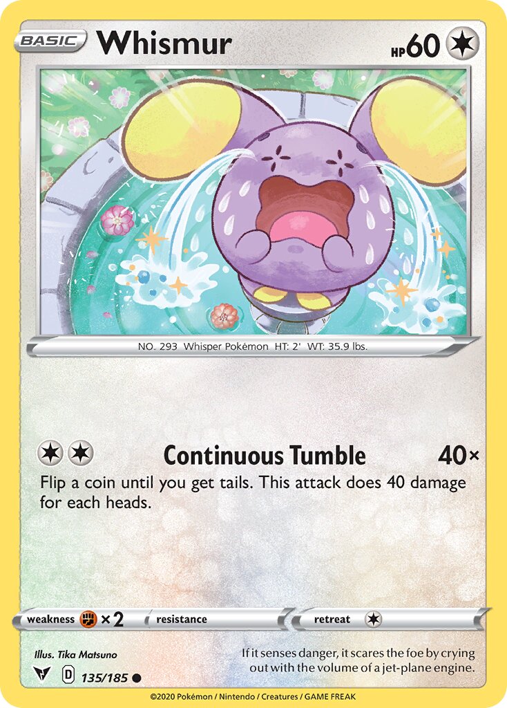 Whismur 135/185 — Vivid Voltage (English Pokémon TCG card)