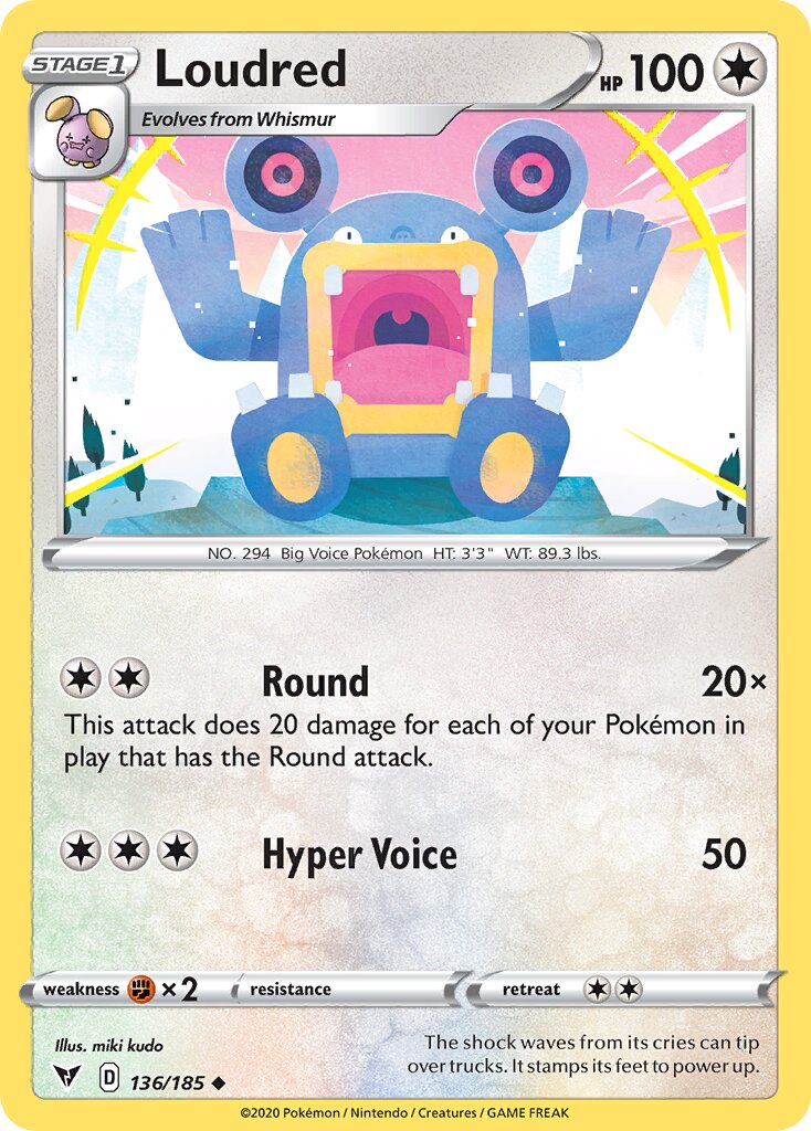 Loudred 136/185 — Vivid Voltage (English Pokémon TCG card)