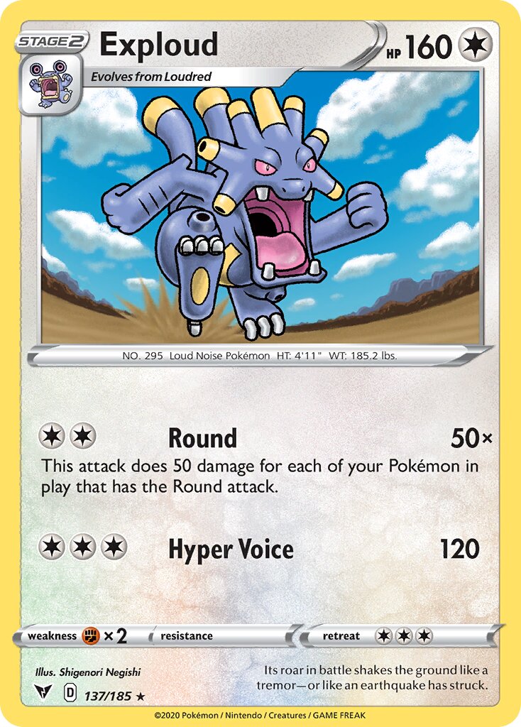 Exploud 137/185 — Vivid Voltage (English Pokémon TCG card)