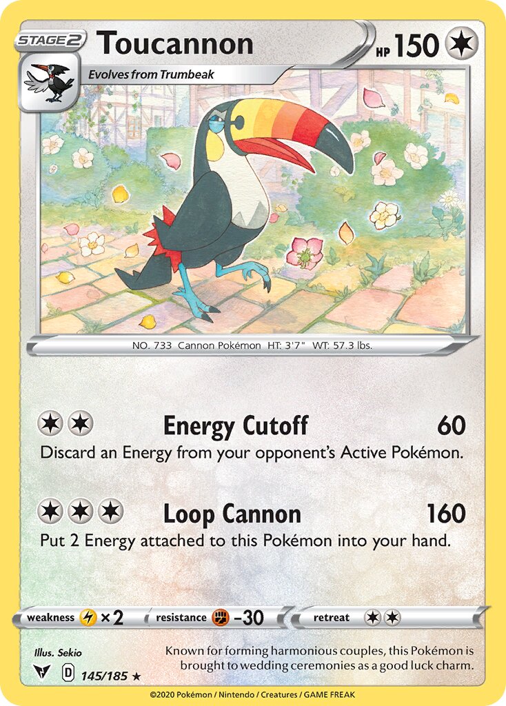 Toucannon 145/185 — Vivid Voltage (English Pokémon TCG card)
