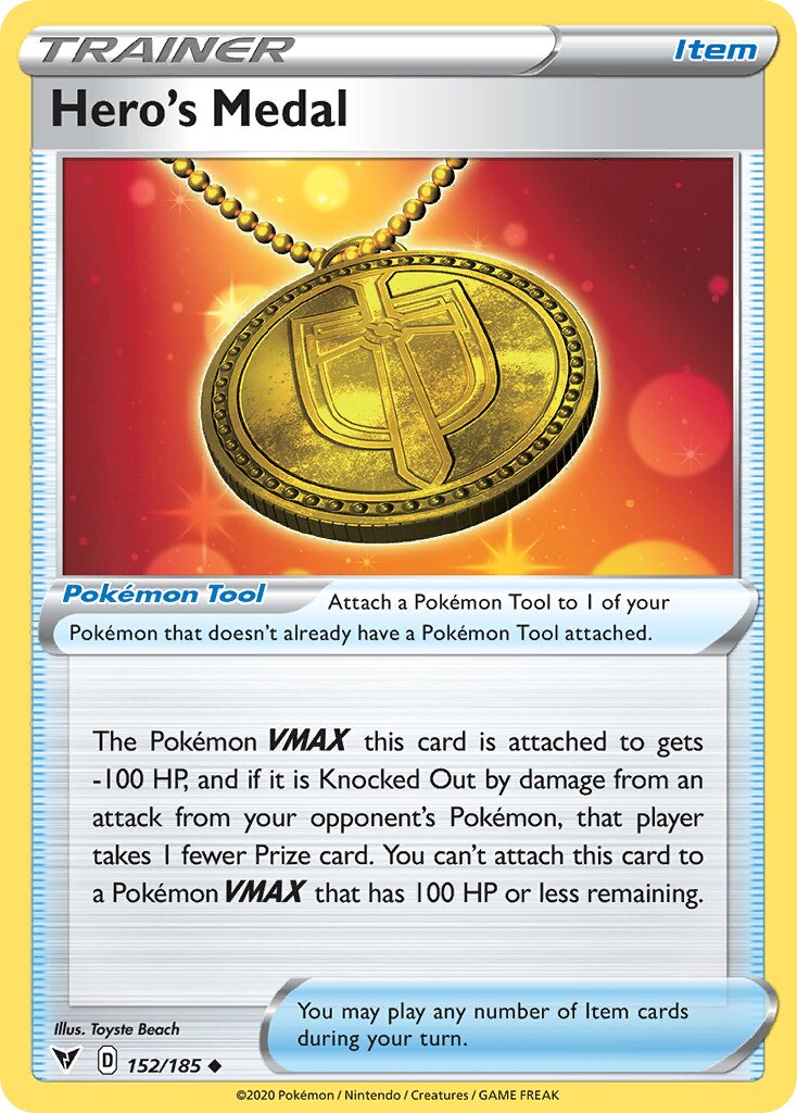 Hero's Medal 152/185 — Vivid Voltage (English Pokémon TCG card)