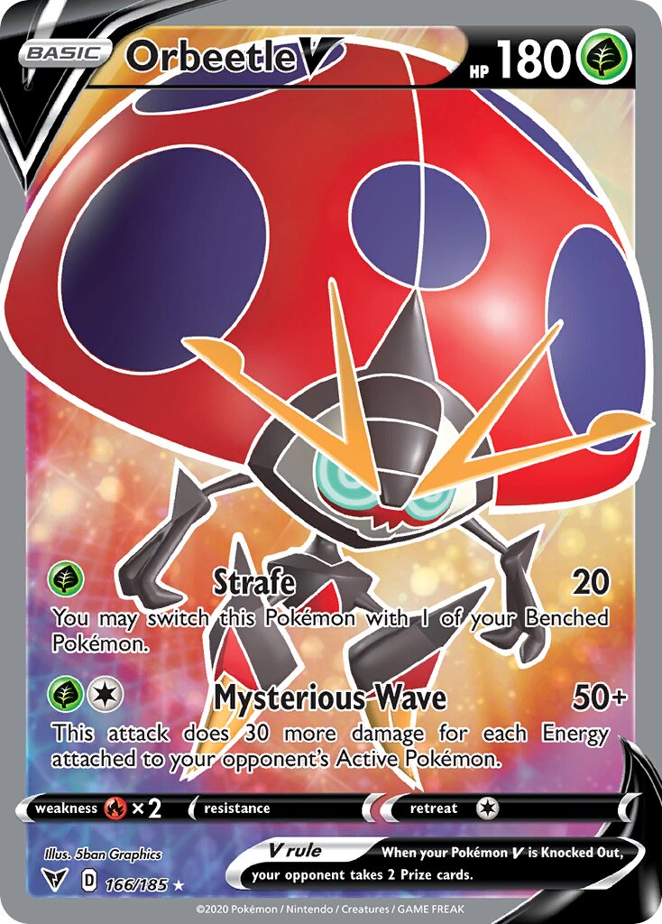 Orbeetle V 166/185 — Vivid Voltage (English Pokémon TCG card)