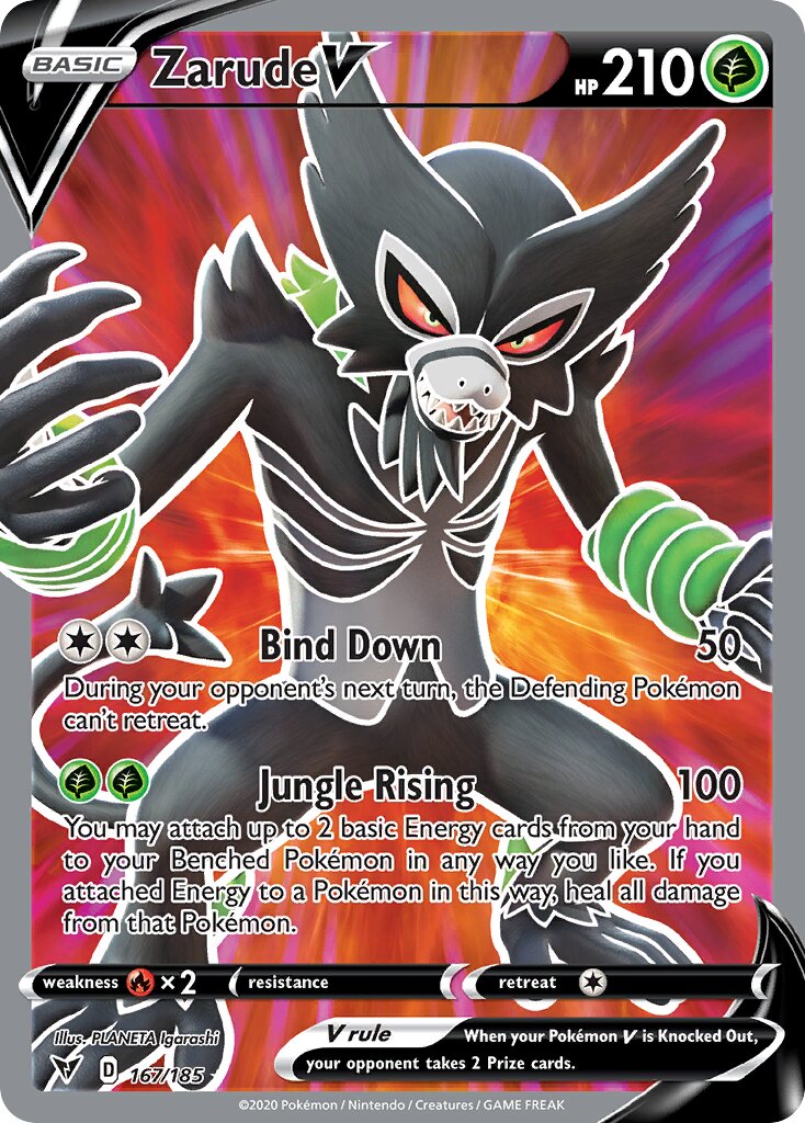 Zarude V 167/185 — Vivid Voltage (English Pokémon TCG card)