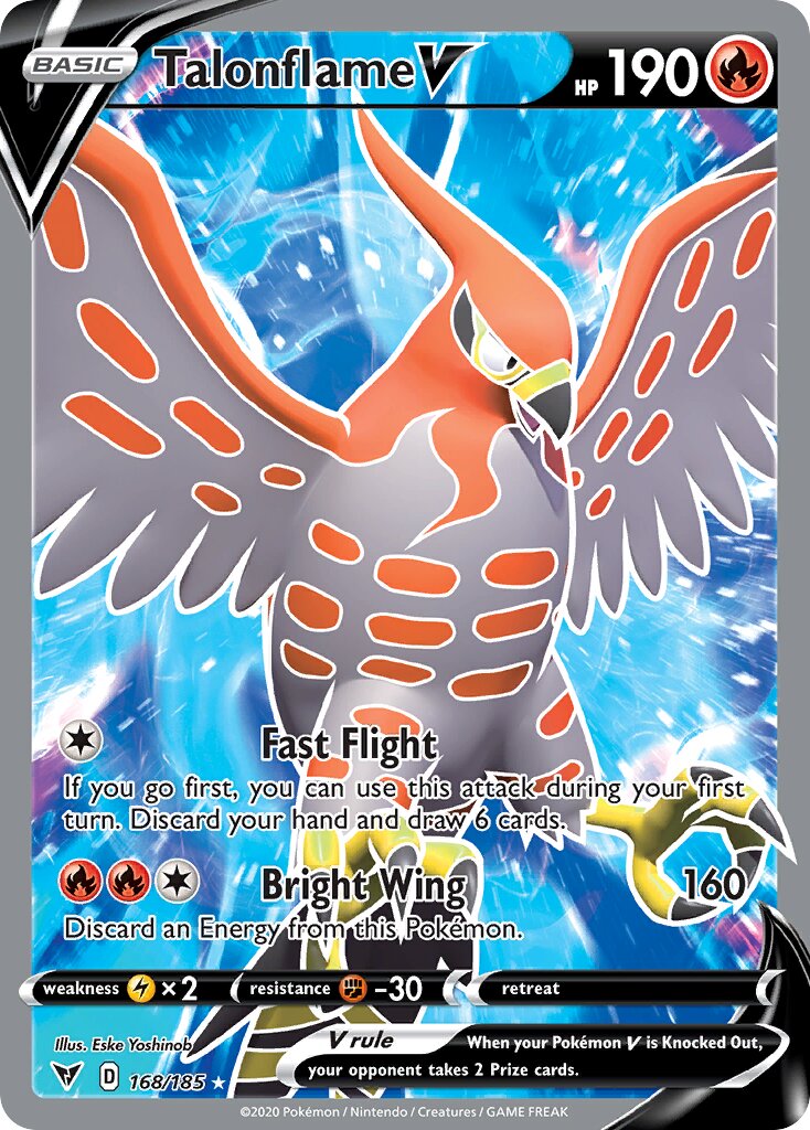 Talonflame V 168/185 — Vivid Voltage (English Pokémon TCG card)