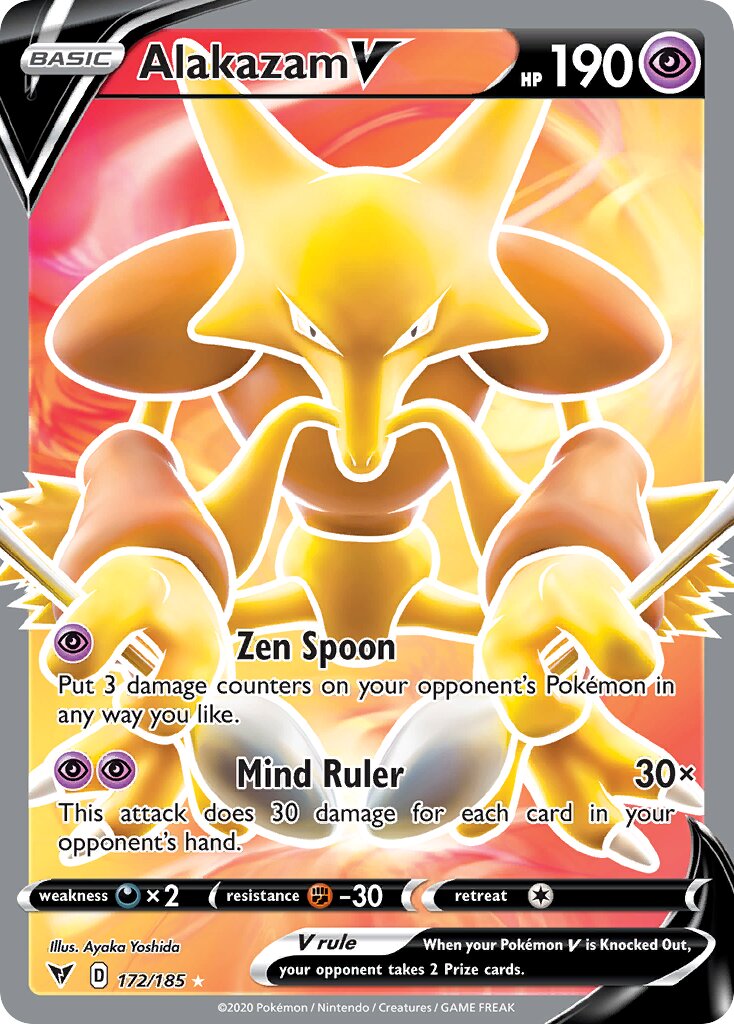Alakazam V 172/185 — Vivid Voltage (English Pokémon TCG card)