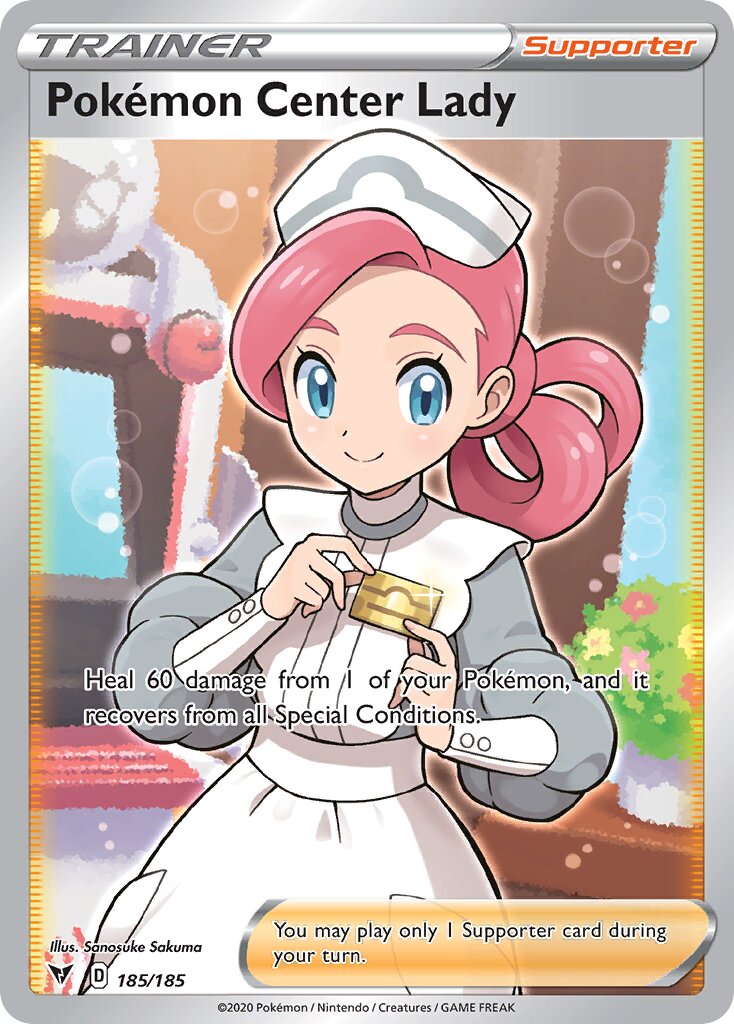 Pokémon Center Lady 185/185 — Vivid Voltage (English Pokémon TCG card)