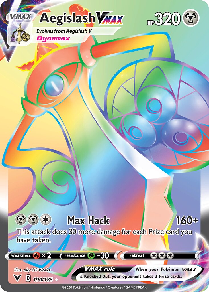 Aegislash VMAX 190/185 — Vivid Voltage (English Pokémon TCG card)