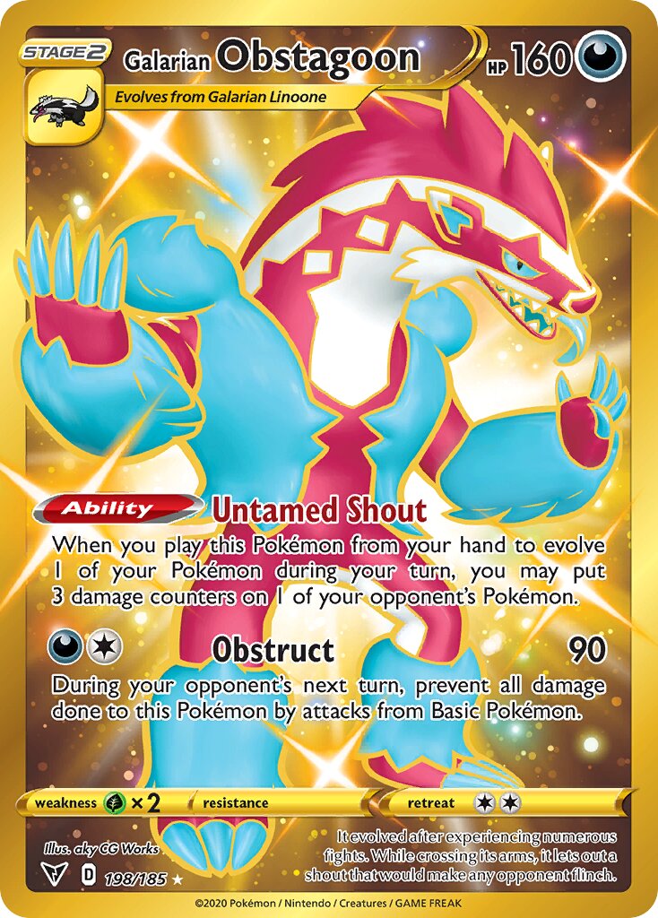 Galarian Obstagoon 198/185 — Vivid Voltage (English Pokémon TCG card)