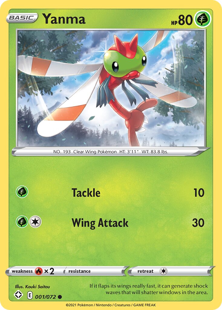 Yanma 001/195 — Shining Fates (English Pokémon TCG card)