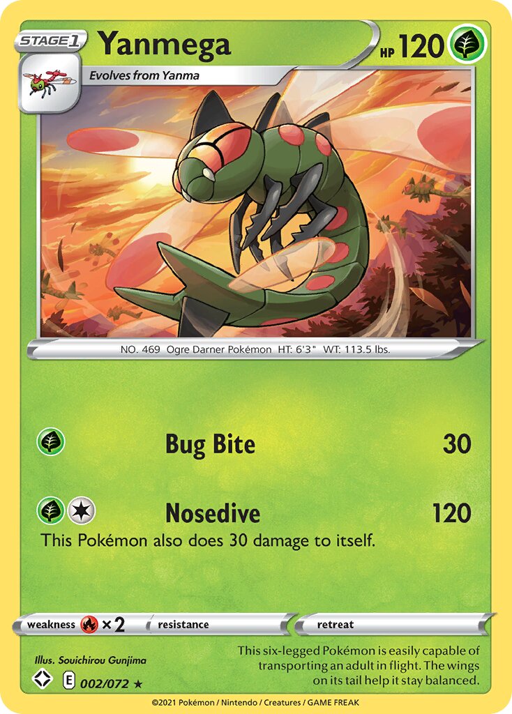 Yanmega 002/195 — Shining Fates (English Pokémon TCG card)