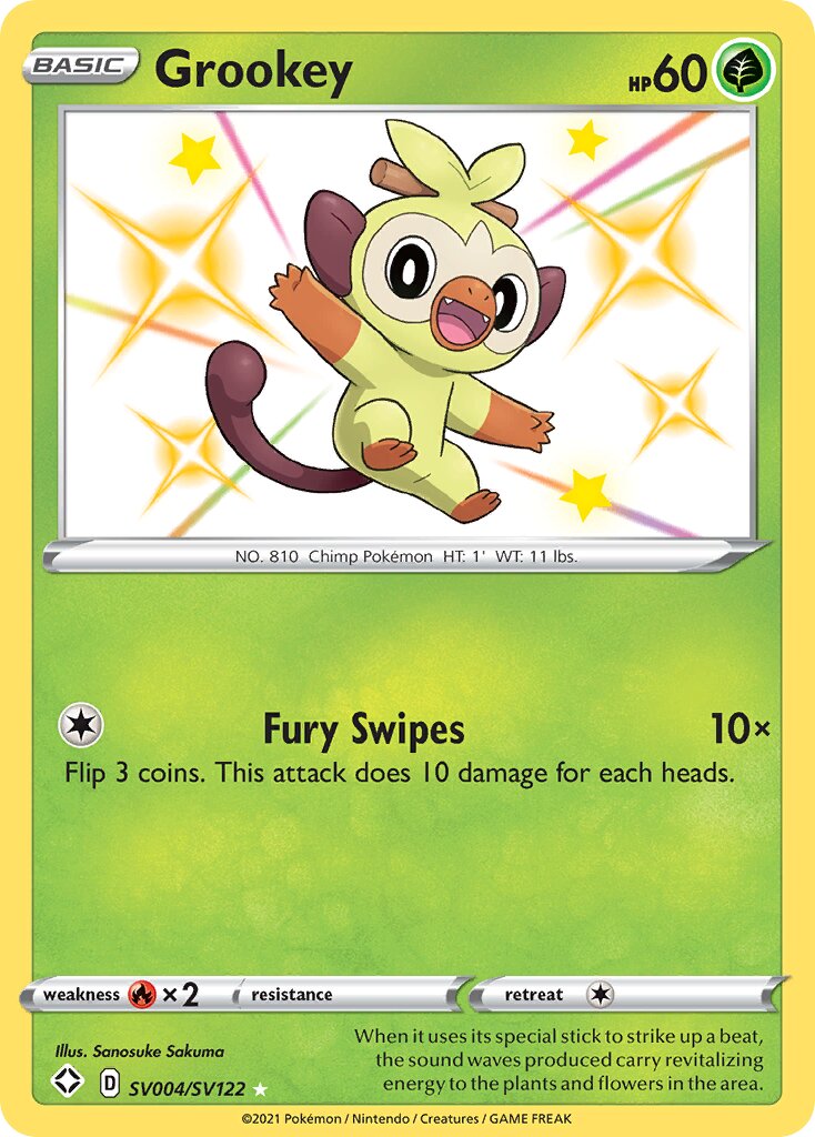 Grookey SV004/SV122 — Shining Fates (English Pokémon TCG card)