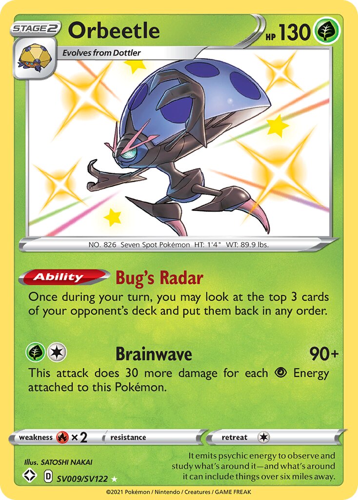 Orbeetle SV009/SV122 — Shining Fates (English Pokémon TCG card)