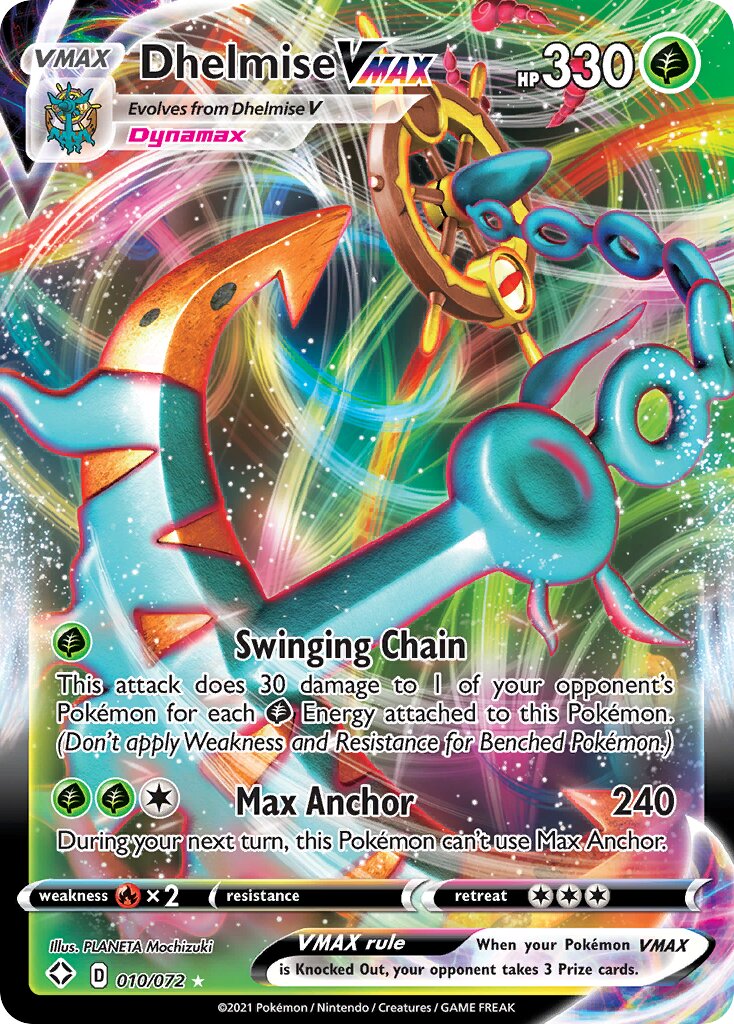 Dhelmise VMAX 010/195 — Shining Fates (English Pokémon TCG card)