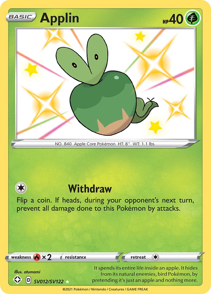 Applin SV012/SV122 — Shining Fates (English Pokémon TCG card)