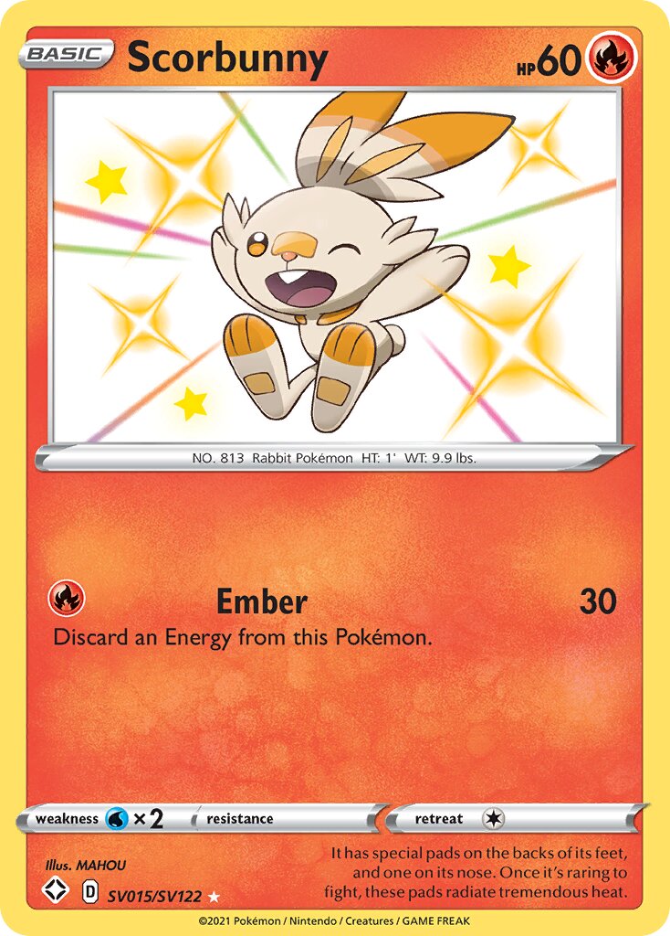 Scorbunny SV015/SV122 — Shining Fates (English Pokémon TCG card)