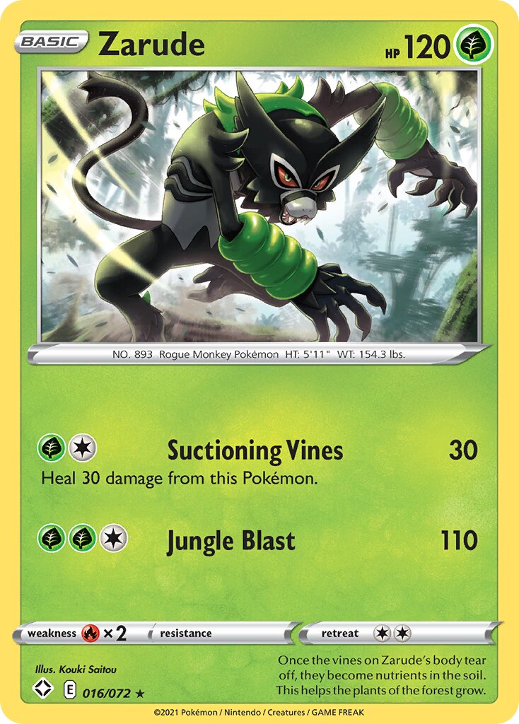 Zarude 016/195 — Shining Fates (English Pokémon TCG card)