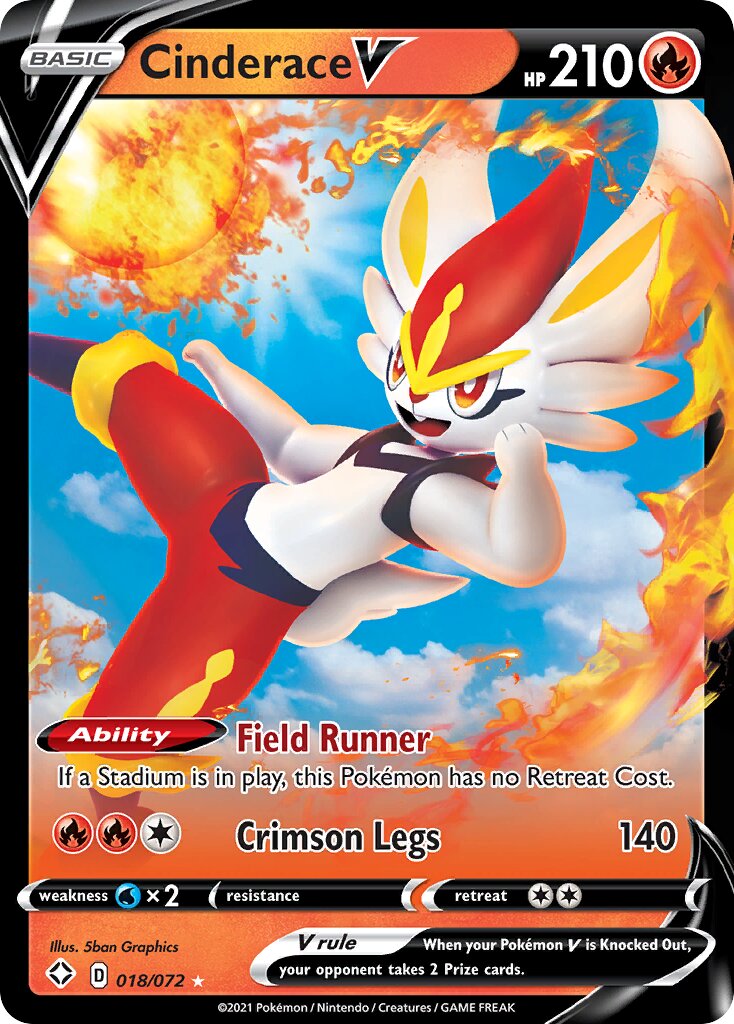 Cinderace V 018/195 — Shining Fates (English Pokémon TCG card)