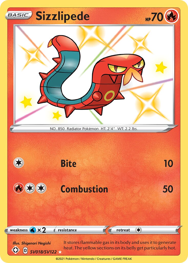 Sizzlipede SV018/SV122 — Shining Fates (English Pokémon TCG card)