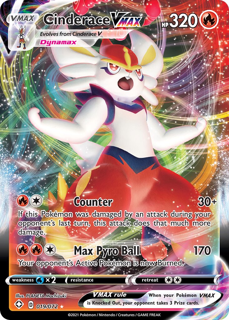 Cinderace VMAX 019/195 — Shining Fates (English Pokémon TCG card)