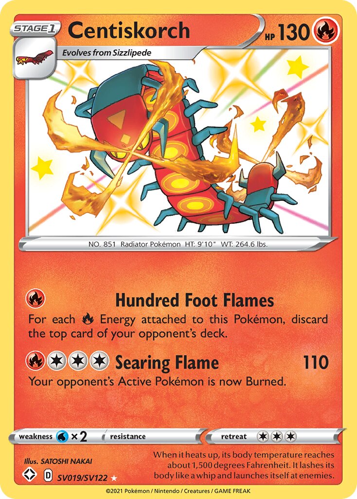 Centiskorch SV019/SV122 — Shining Fates (English Pokémon TCG card)