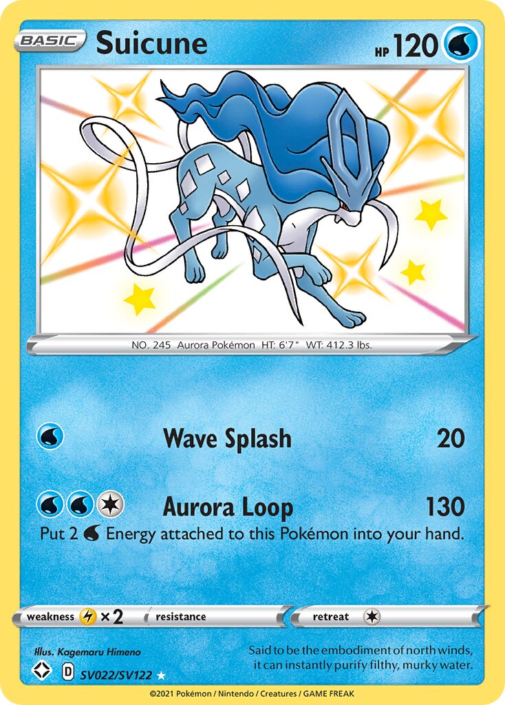 Suicune SV022/SV122 — Shining Fates (English Pokémon TCG card)