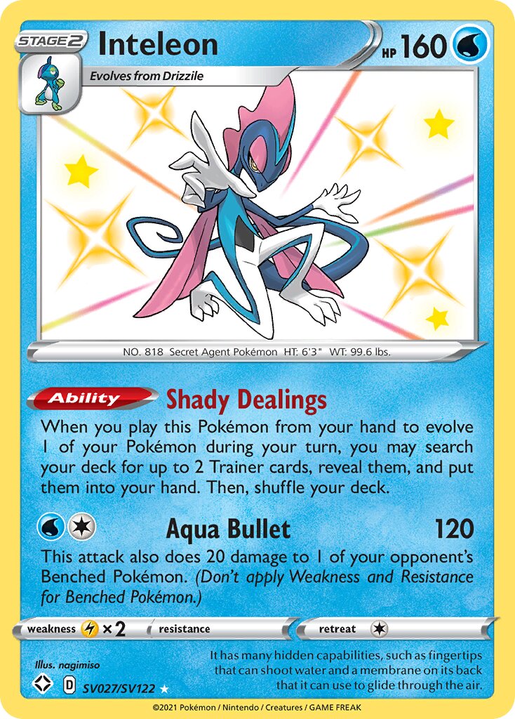 Inteleon SV027/SV122 — Shining Fates (English Pokémon TCG card)