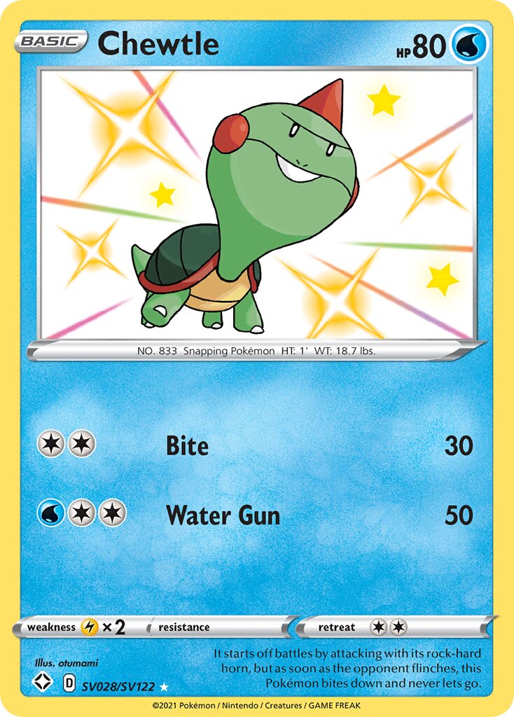 Chewtle SV028/SV122 — Shining Fates (English Pokémon TCG card)