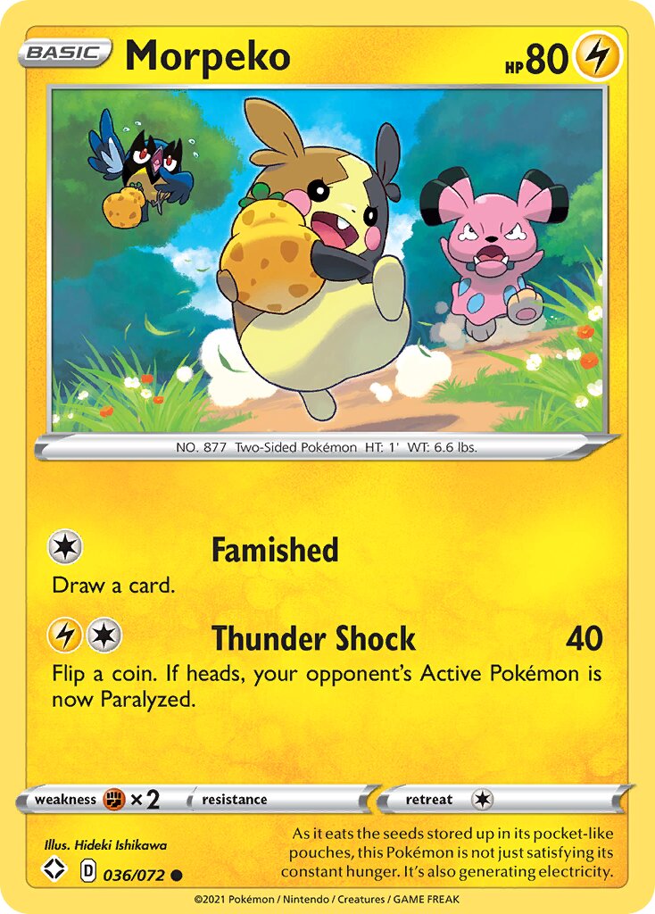Morpeko 036/195 — Shining Fates (English Pokémon TCG card)