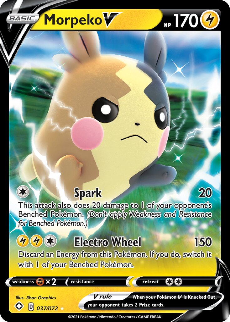 Morpeko V 037/195 — Shining Fates (English Pokémon TCG card)