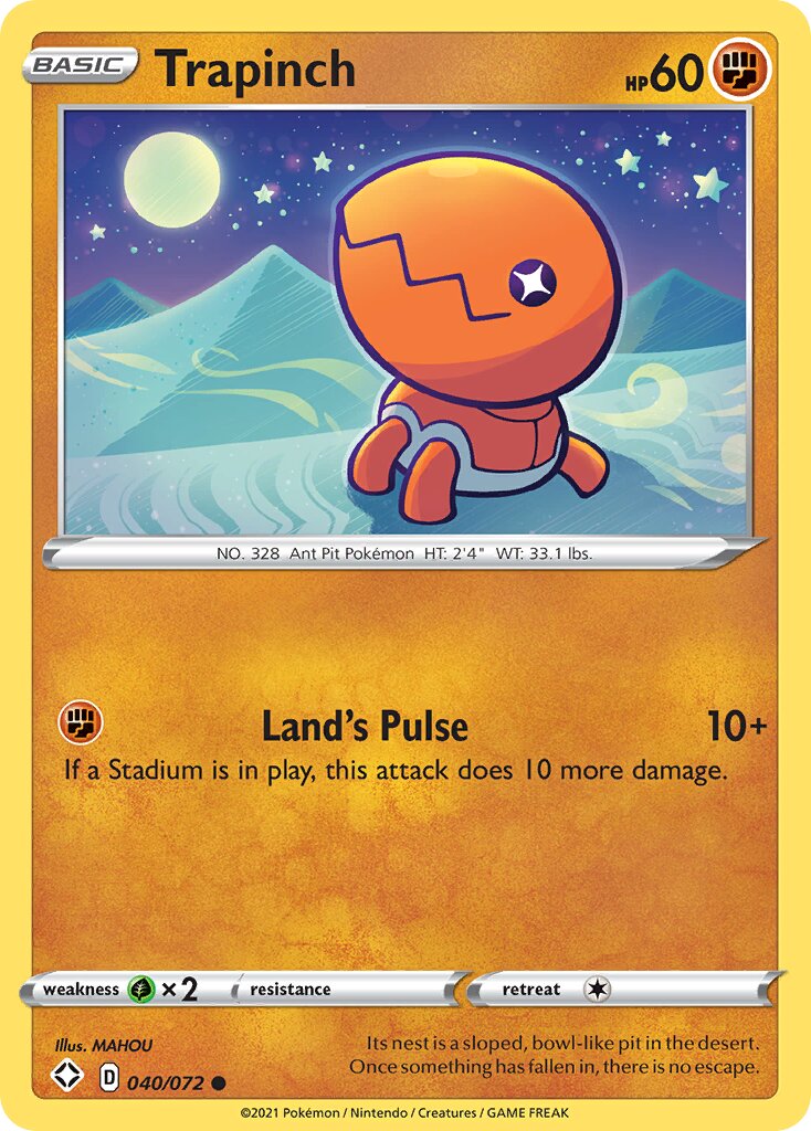 Trapinch 040/195 — Shining Fates (English Pokémon TCG card)