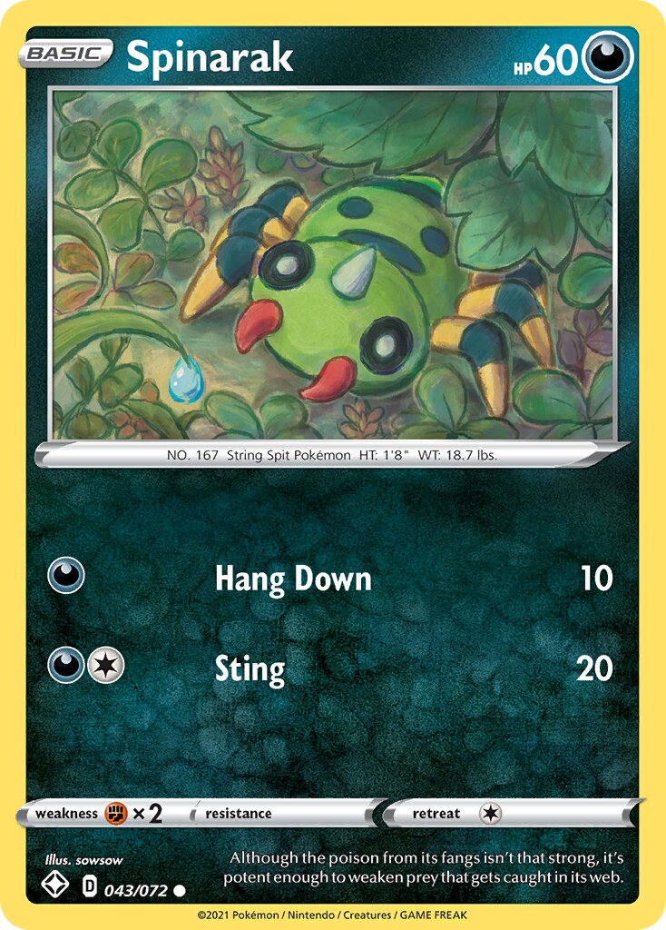 Spinarak 043/195 — Shining Fates (English Pokémon TCG card)