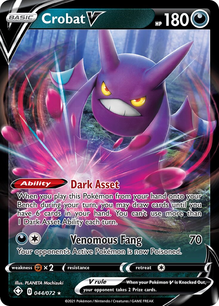 Crobat V 044/195 — Shining Fates (English Pokémon TCG card)