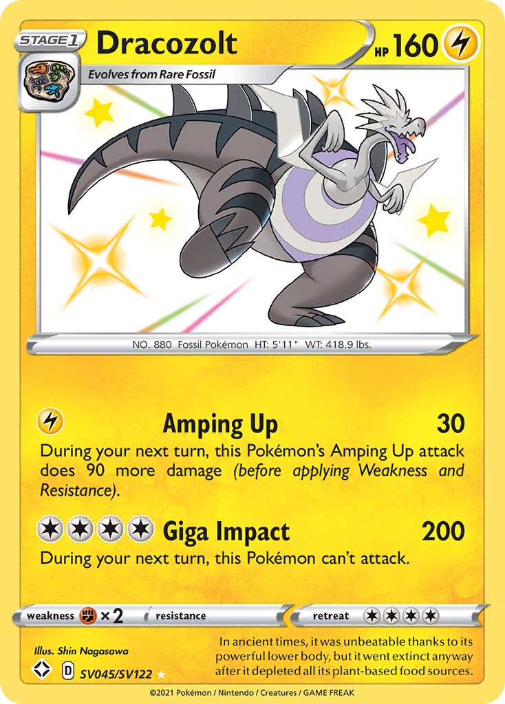 Dracozolt SV045/SV122 — Shining Fates (English Pokémon TCG card)