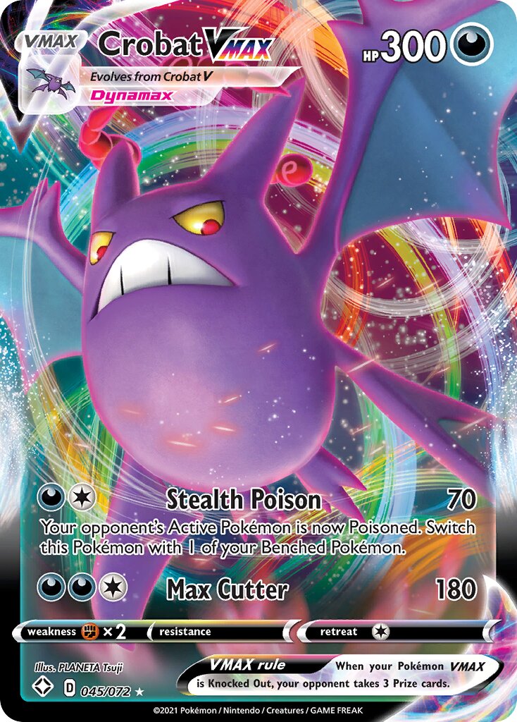 Crobat VMAX 045/195 — Shining Fates (English Pokémon TCG card)