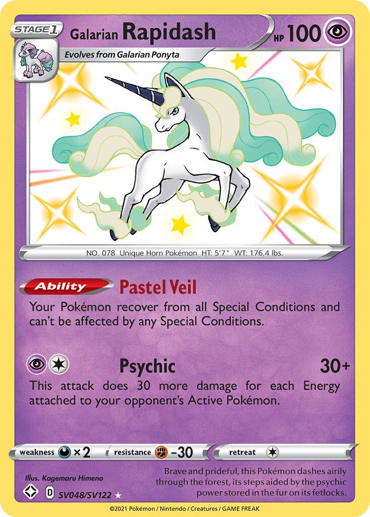 Galarian Rapidash SV048/SV122 — Shining Fates (English Pokémon TCG card)