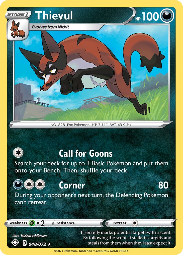 Thievul 048/195 — Shining Fates (English Pokémon TCG card)