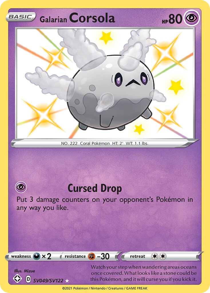Galarian Corsola SV049/SV122 — Shining Fates (English Pokémon TCG card)