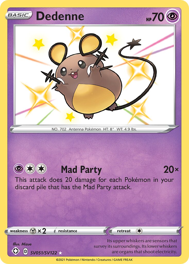 Dedenne SV051/SV122 — Shining Fates (English Pokémon TCG card)