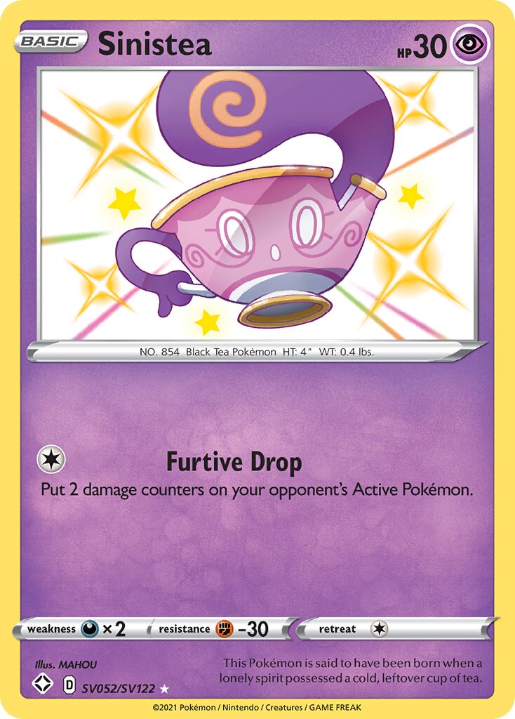 Sinistea SV052/SV122 — Shining Fates (English Pokémon TCG card)