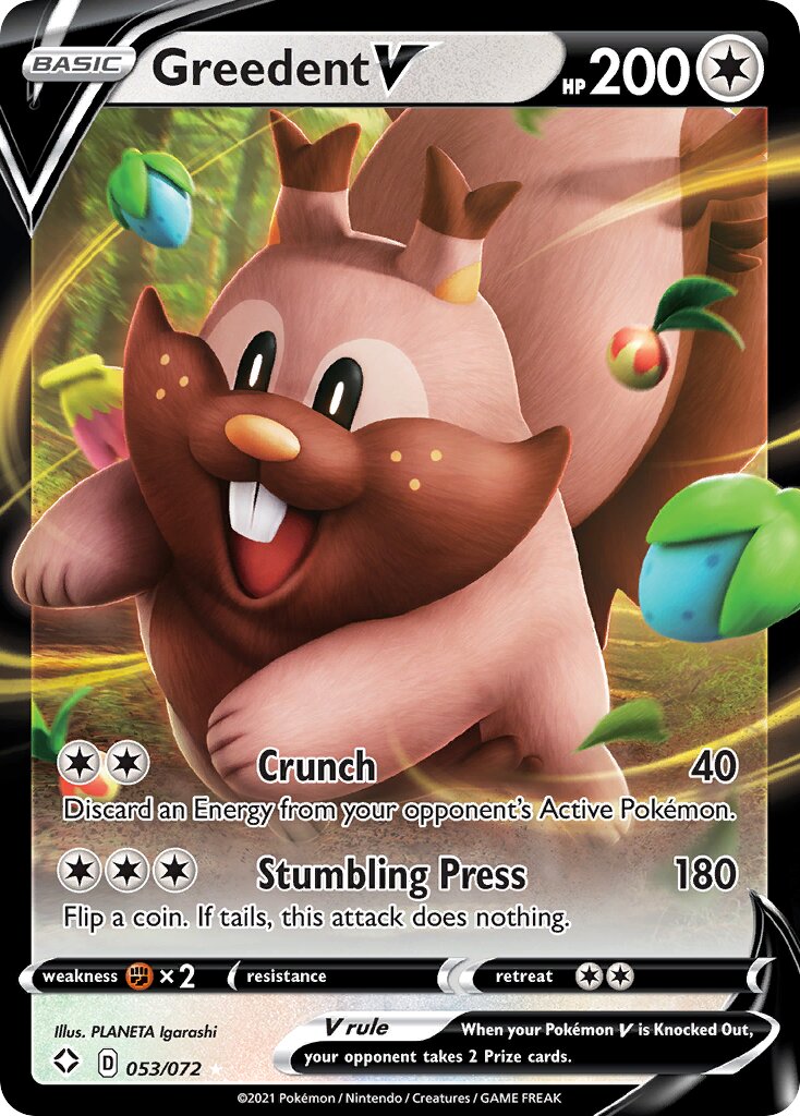 Greedent V 053/195 — Shining Fates (English Pokémon TCG card)
