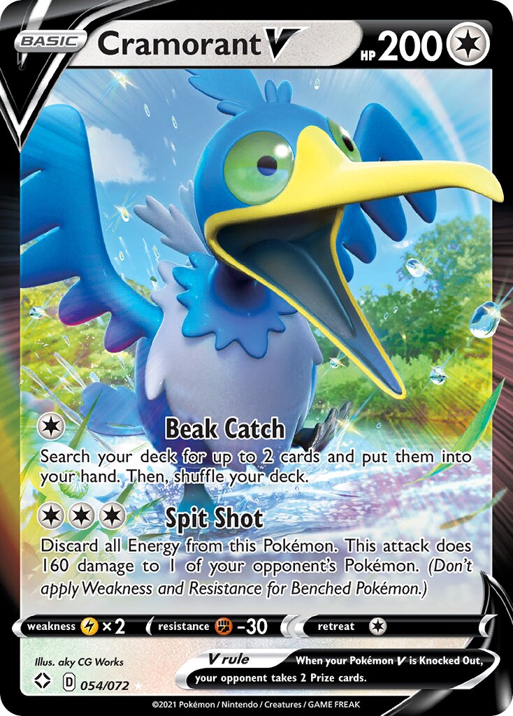 Cramorant V 054/195 — Shining Fates (English Pokémon TCG card)
