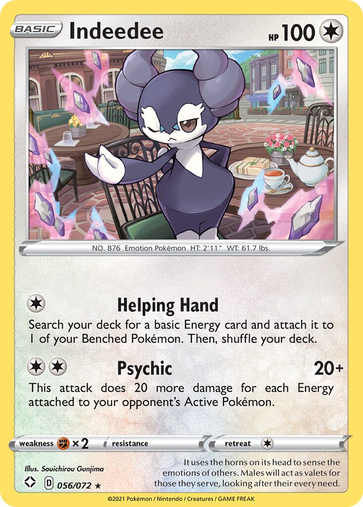 Indeedee 056/195 — Shining Fates (English Pokémon TCG card)