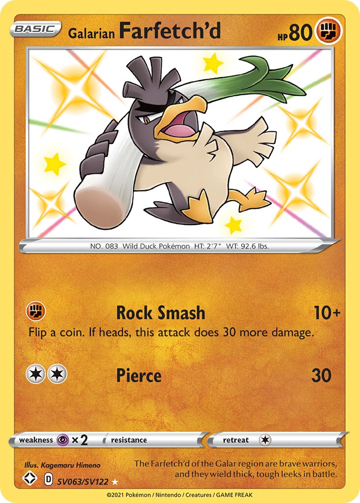 Galarian Farfetch'd SV063/SV122 — Shining Fates (English Pokémon TCG card)