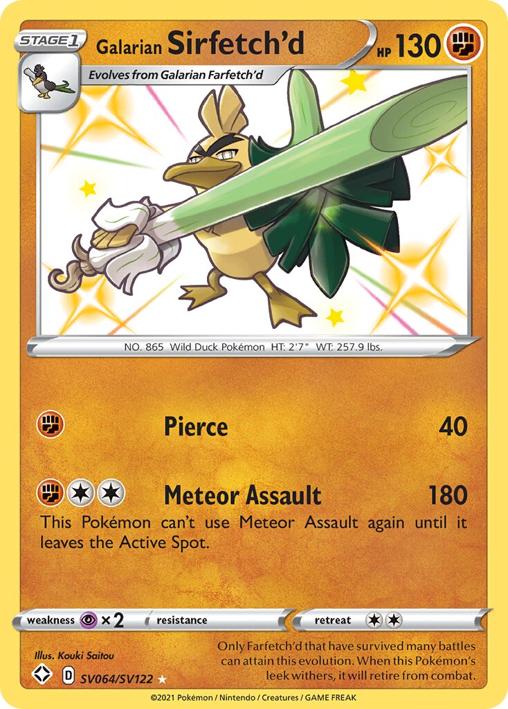 Galarian Sirfetch'd SV064/SV122 — Shining Fates (English Pokémon TCG card)