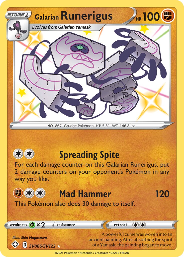 Galarian Runerigus SV066/SV122 — Shining Fates (English Pokémon TCG card)
