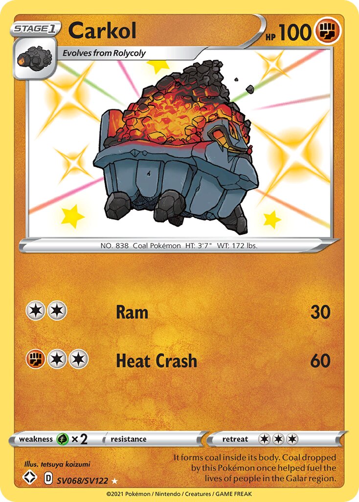 Carkol SV068/SV122 — Shining Fates (English Pokémon TCG card)