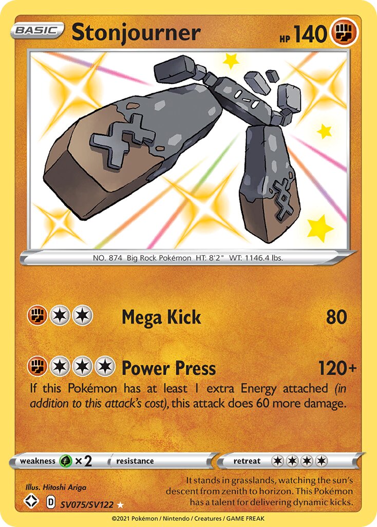 Stonjourner SV075/SV122 — Shining Fates (English Pokémon TCG card)