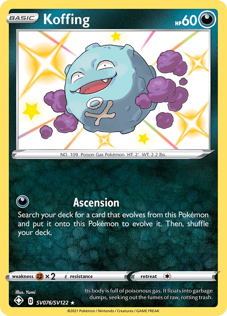 Koffing SV076/SV122 — Shining Fates (English Pokémon TCG card)