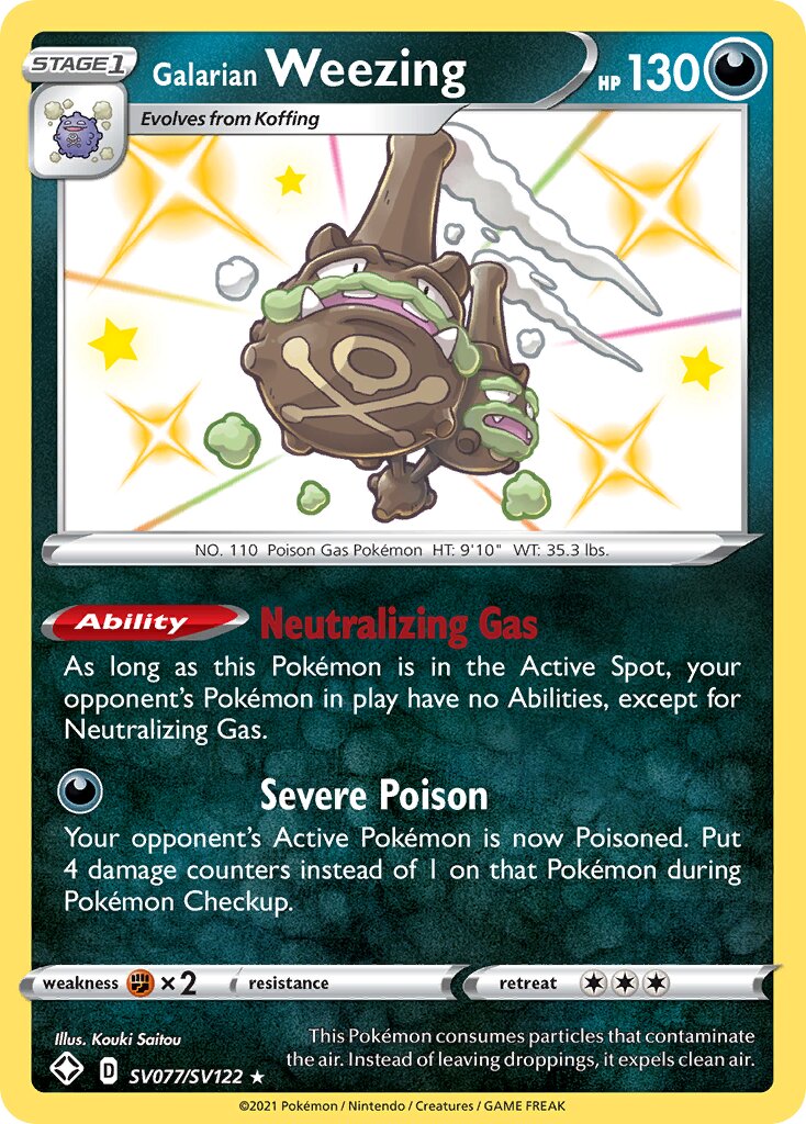Galarian Weezing SV077/SV122 — Shining Fates (English Pokémon TCG card)